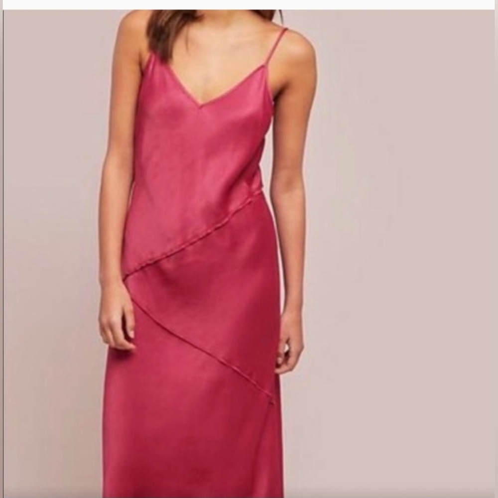 Anthropologie Saturday Sunday Rosalina Slip Dress in Raspberry size small
